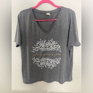 PHI SIGMA SIGMA sorority gray white and gold t-shirt